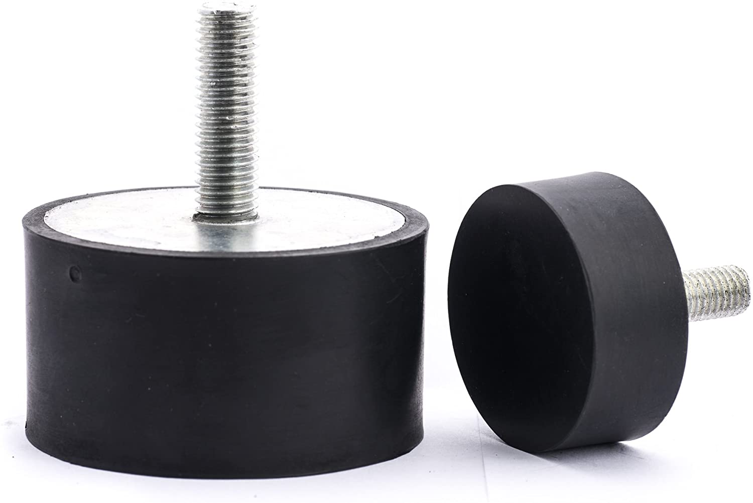 10 Pieces Rubber Buffer Rubber Metal Buffer Type D Diameter 50 mm Height 20 mm One Side Thread M10 x 30 mm (Other Side Shoreh Closed Ärte 55 ° Galvanised Metal Parts