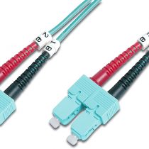 DIGITUS FO patch cable OM3-1 m SC to SC fiber optic cable - LSZH - Duplex Multimode 50/125µ - 10 GBit/s - Turquoise