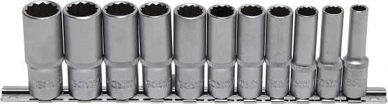 BGS 5252 | Socket Set, 12-point, deep | 10 mm (3/8") Drive | 8 - 19 mm | 11 pcs.