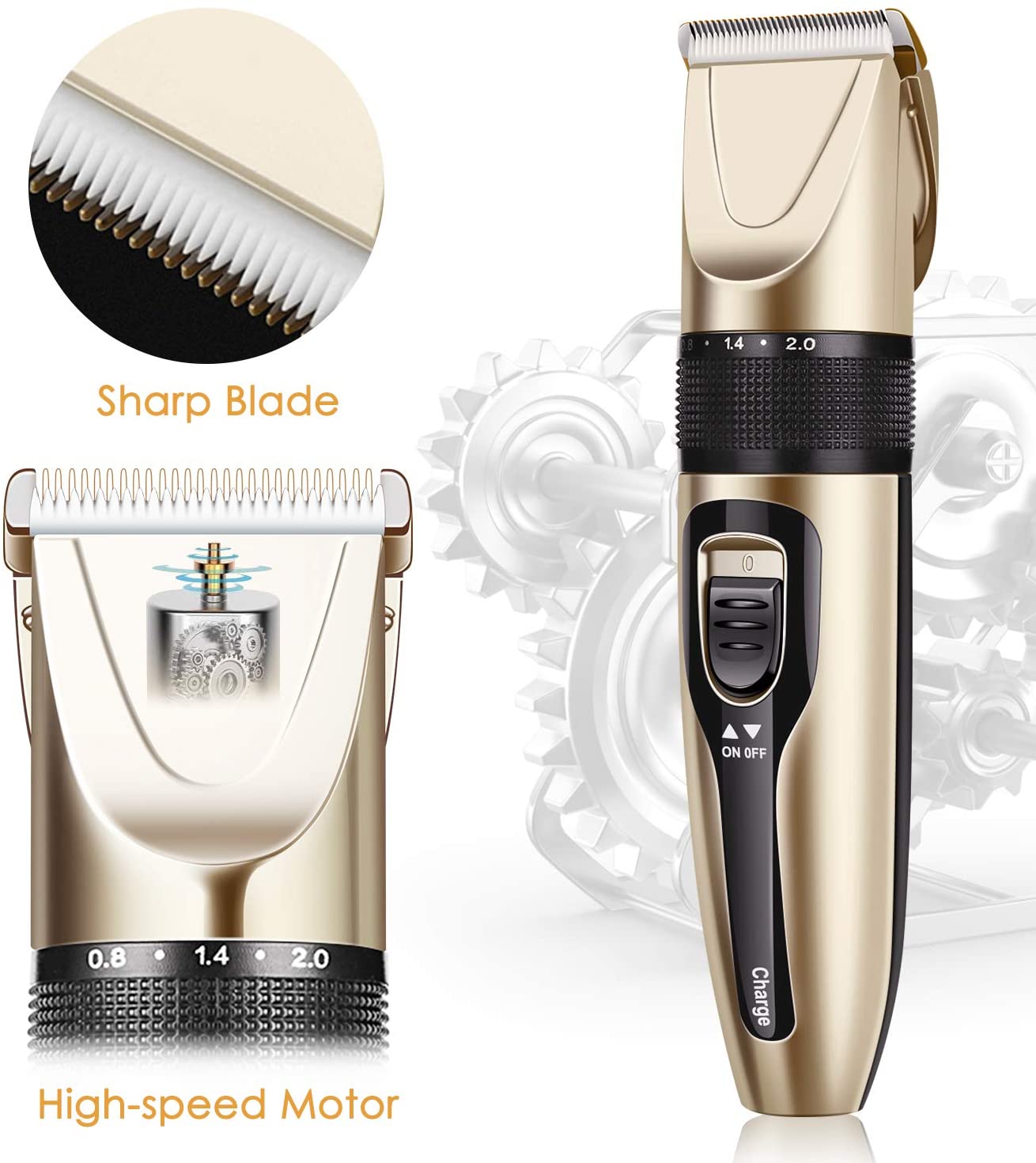 BARTUN Dog Clippers, Dog Grooming Kit, Quiet USB Rechargeable Pet Hair Clippers, Professional