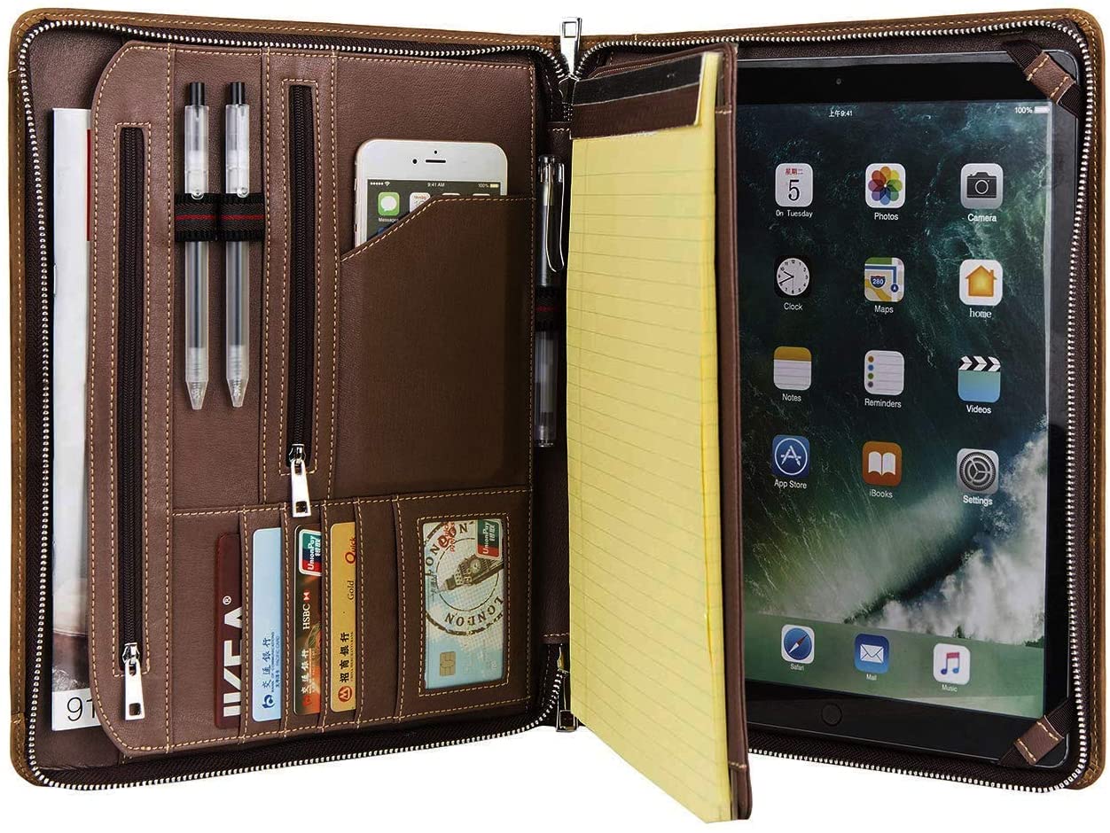 Handmade Genuine Leather Business Portfolio by Jaald, Brown, Medium - Image 3