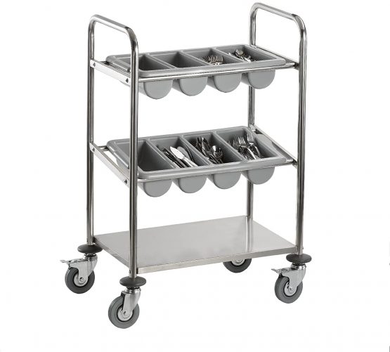 Saro INES Cutlery Trolley Silver 40 x 63 x 98 cm - Image 2