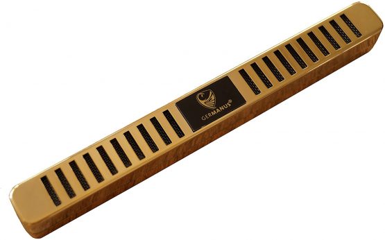 GERMANUS Humidor Cigar Humidifier, longish design, gold, with crystals - Image 2