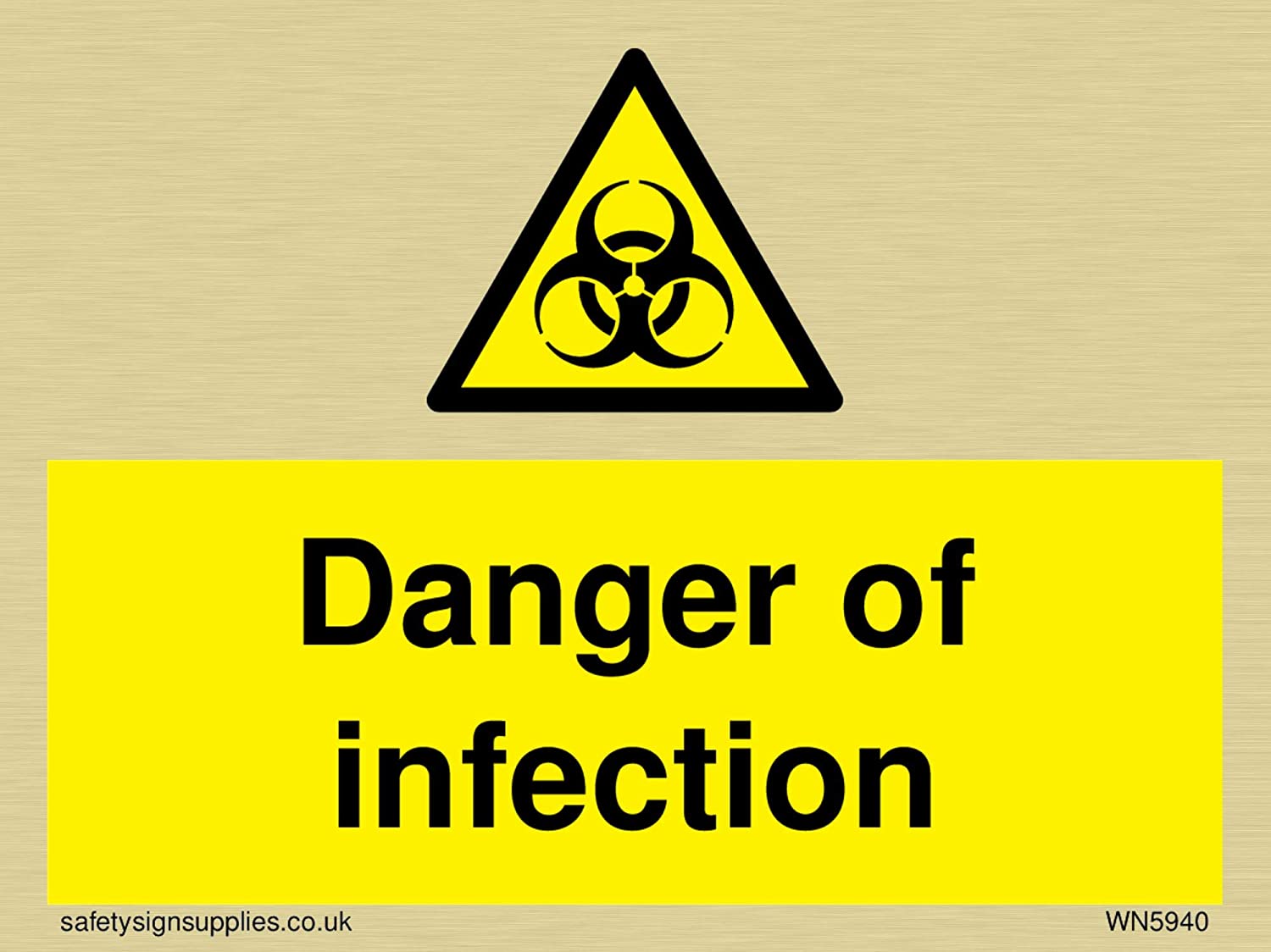 Danger of infection sign – Plastic Semi-rigid Gold – BigaMart
