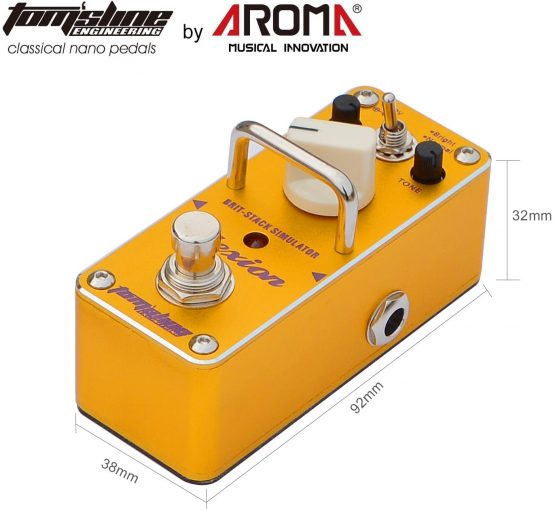 Distortion effect pedal PLEXION Classic British style Recreation of 70-80's Marshall amp tone with 2 modes bright and normal guitar pedal by Aroma Music brand Tom'sline Engineering - Image 2