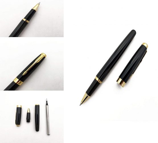 Accod Metal Signature Pen Writing Smooth Black Ink Ballpoint Pen Business Gift Pen with Two 0.5mm Refills Gift Box for Women or Man-Black - Image 3
