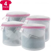 GOGOODA Bra Wash Bag,4PCS Mesh Laundry Bags for Bras/Underwears/Socks