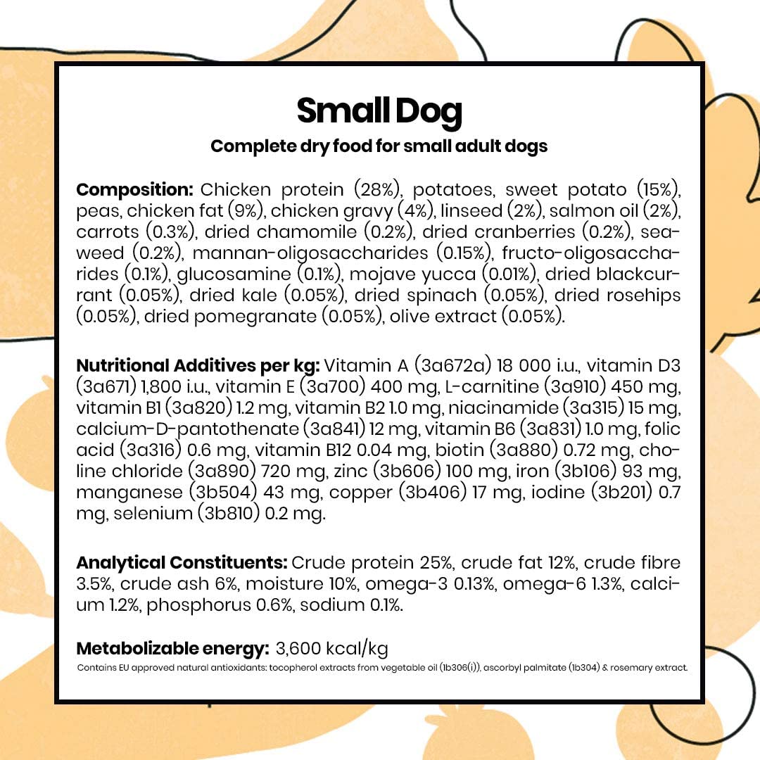 Pooch & Mutt - Complete Small Dry Dog Food (Grain Free & 100% Natural) - Chicken & Superfood Blend, 3x1kg, Brown - Image 4