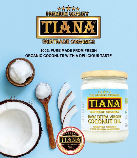TIANA® Fairtrade Organics Raw Extra Virgin Coconut Oil 500ml | Lauric Acid 57% | Antibacterial | Supports Immune System | Food Supplement | Keto | Ideal for Skin & Hair | Cooking & Baking - Image 3