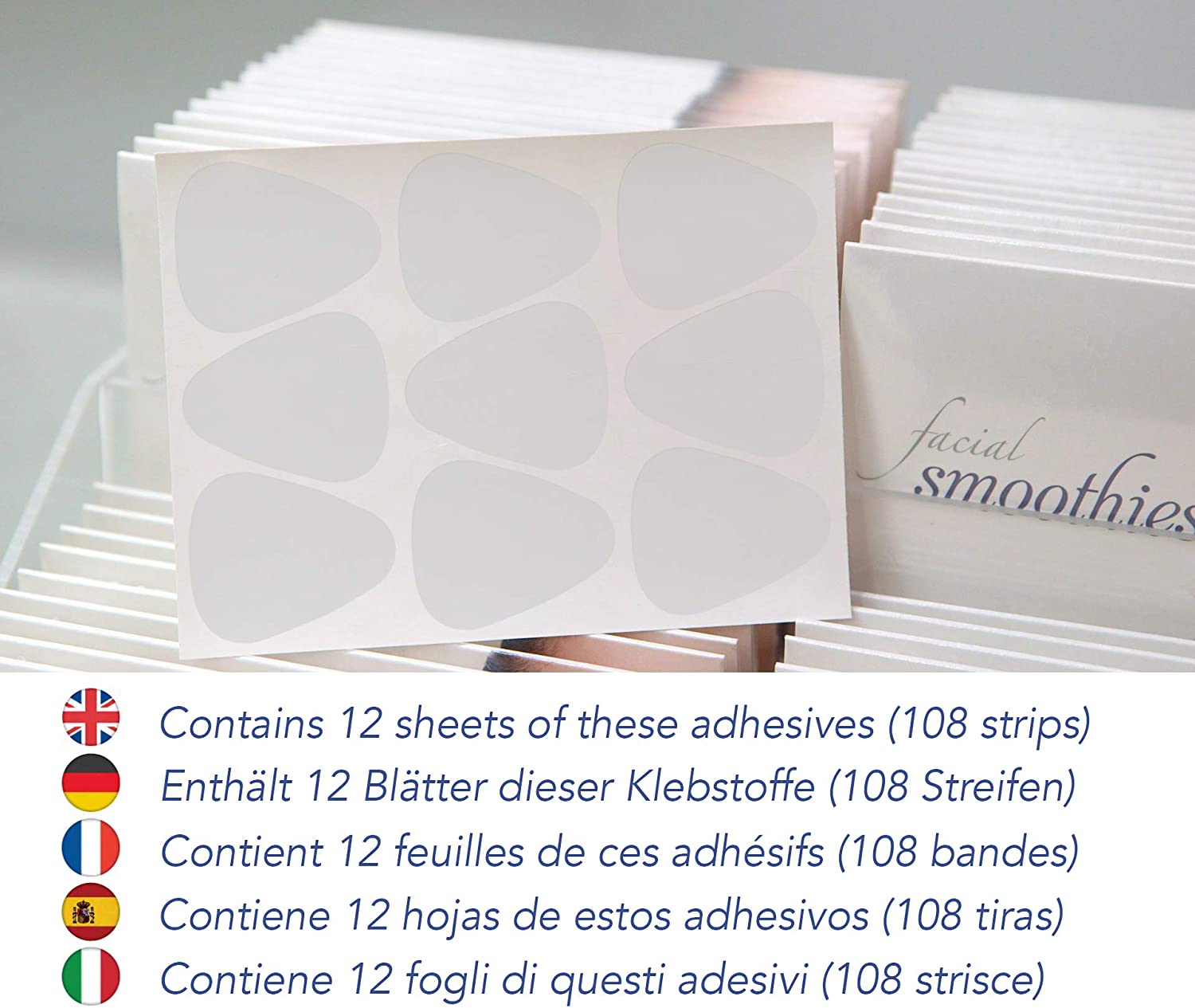 Smoothies Triangle Wrinkle Patches for Face Overnight, Facial Patches for Elevens Crows Feet and Lip Lines, 144 Count per Box - Image 2
