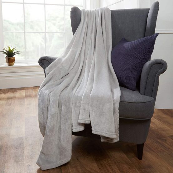 Brentfords Flannel Fleece Ultra Soft Blanket Throw Over Large Fluffy Warm Bed Sofa Bedspread, Silver Grey - 150 x 200cm - Image 3