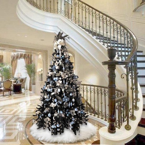 Lamin Christmas Tree Skirts, Faux Fur Large Plush White Round base Mat Xmas Decorations for Your Christmas Tree - Fits Any Size Tree (White-36inch) - Image 3