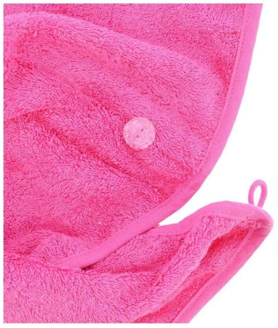 aztex Luxury Hair Turban Towel, Hair Drying Towel with Loop and Button Fastener, Cotton, 64 x 23cm - Black - Image 3