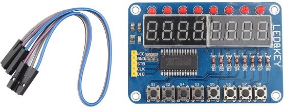 HALJIA TM1638 Digital LED Display Module 8-Bit LED Digital Tube 8 Keys Compatible with AVR Arduino ARM