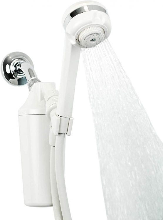 Aquasana Shower Head Handheld Water Filter System - Filters Over 90% Of Chlorine - NSF Certified Carbon & KDF Filtration Media - PH Enhancement - 6 Month, 10,000 Gallons - AQ-4105,White