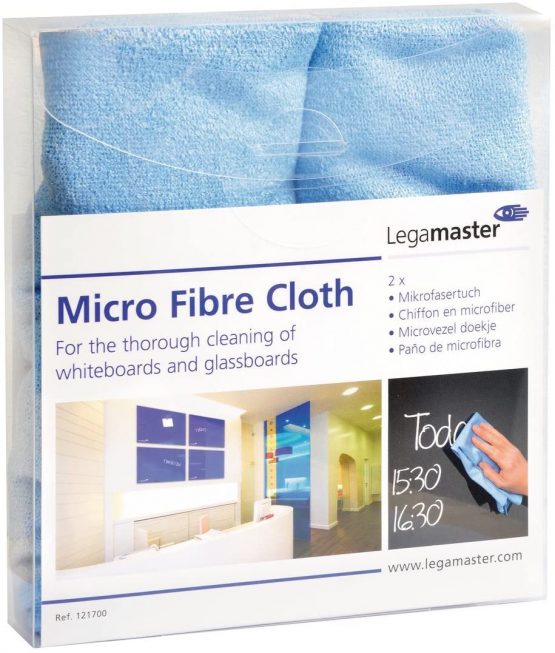 Legamaster Microfibre Cloth 40x40cm Blue - x2 Cloths