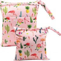 ViVidLife Wet Bag, 2 PCS Wet Dry Bags for Cloth Diapers Nappy Daycare Organiser Storage Bags, Waterproof Washable Reusable Zipper Bag