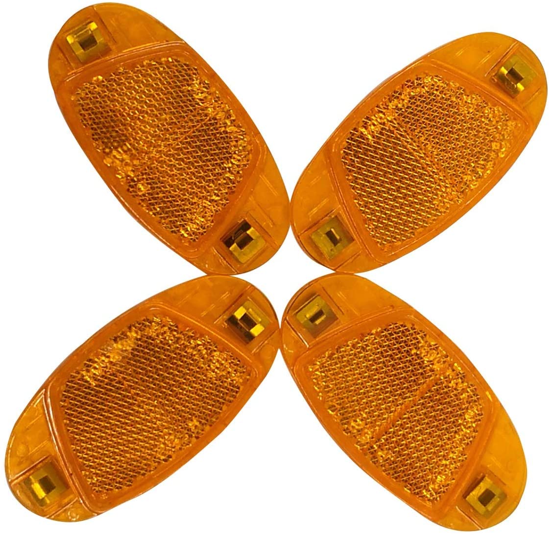 Spoke Reflectors Bicycle Extra Reinforced with Steel Clips Reflectors Bicycle Orange Set of 4 Cat Eyes Bicycle Children with StVZO Certification Mark Spoke Reflector for Road Bike MTB Trekking Bike - Image 2