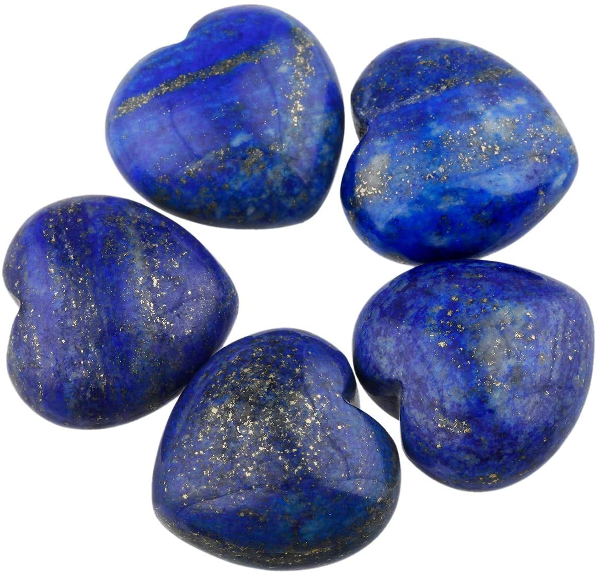 KYEYGWO Lapis Lazuli Puff Heart Healing Crystals Love Stone