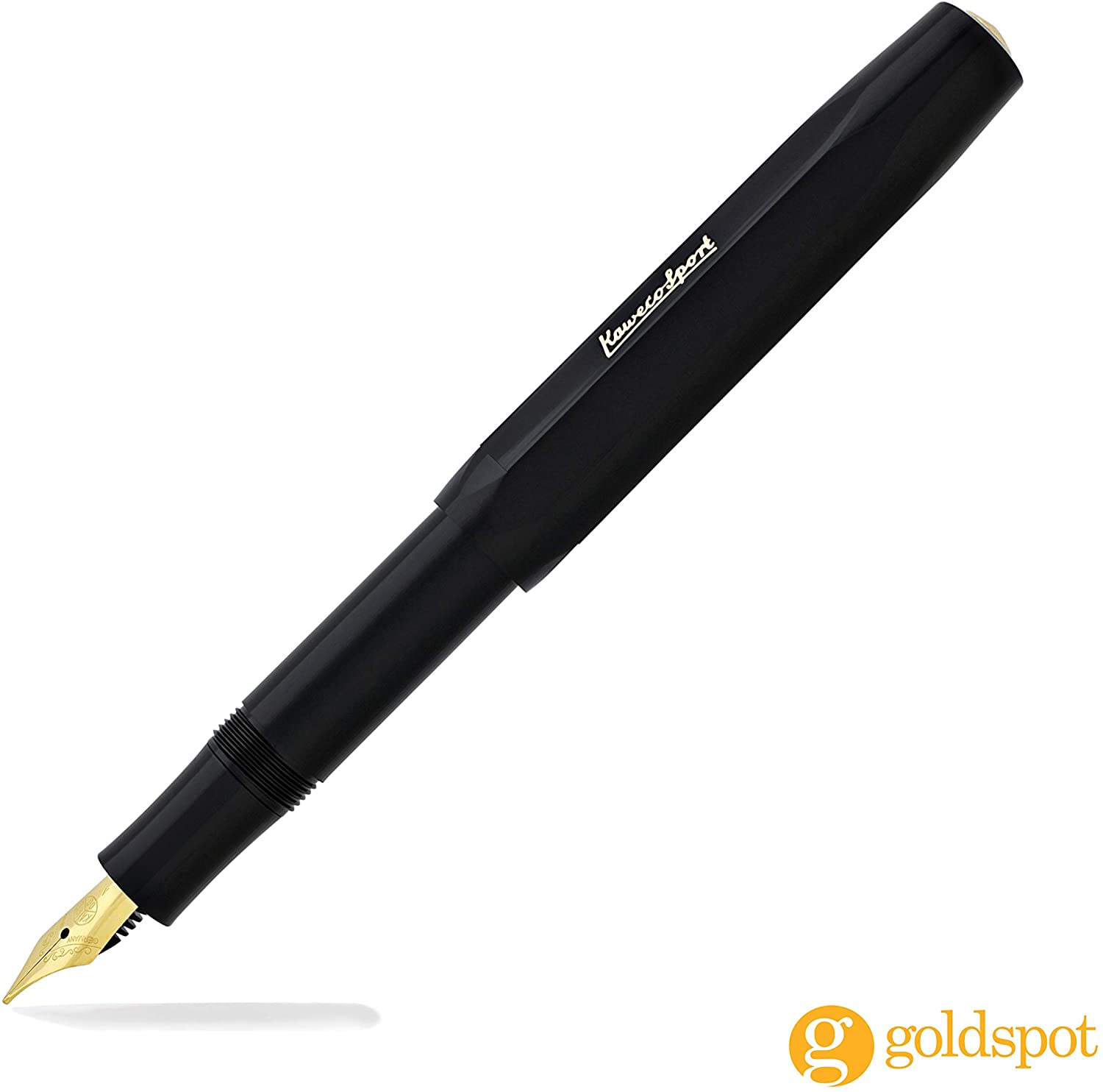 Kaweco CLASSIC SPORT Fountain Pen Black with Gold-Plated Steel Nib and Iridium Tip for Ink Cartridges I Sport Fountain Pen 13 cm I Nib: M (Medium) - Image 2