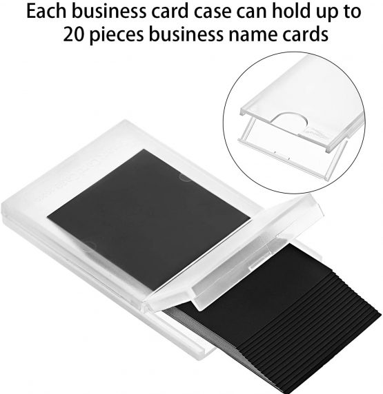 Plastic Business Card Holder Clear Pocket Business Card Case Slim Business Card Wallet Portable Business Name Card Box for Men and Women (3) - Image 4