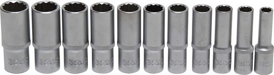 BGS 5252 | Socket Set, 12-point, deep | 10 mm (3/8") Drive | 8 - 19 mm | 11 pcs. - Image 2