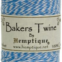 Hemptique Cotton Baker's Twine Spool 2-Ply 410'-Blue, Other, Multicoloured, 5.81 x 5.81 x 11.52 cm
