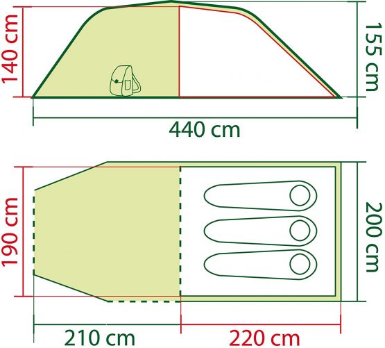 Coleman Tent Coastline 3 Plus, Compact 3 Man Tent, also Ideal for Camping in the Garden, 3 Person Tunnel Tent, Light Trekking and Camping Tent with Awning, Waterproof - Image 3