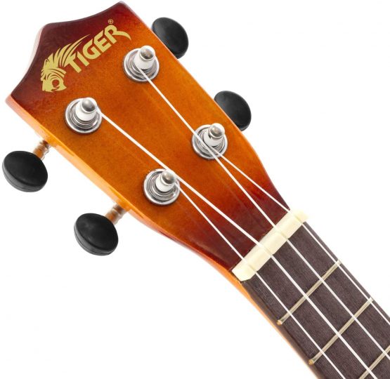 TIGER UKE7-SB | Soprano Ukulele for Beginners | includes Gig Bag, Felt Pick, Spare Set of Strings | Currently Equipped with Aquila Strings | Sunburst - Image 3