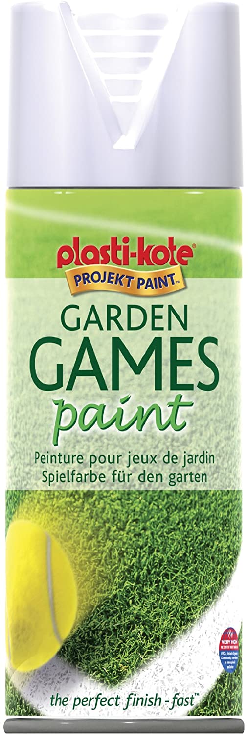Plasti-kote 4376 400ml Garden Games Spray Paint - White, 400 milliliters