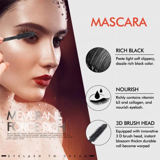4D Silk Fiber Eyelash Mascara, Extra Long Thick & Voluminous Lash Mascara, Black Long-Lasting Waterproof 4D Mascara for Makeup - Image 3