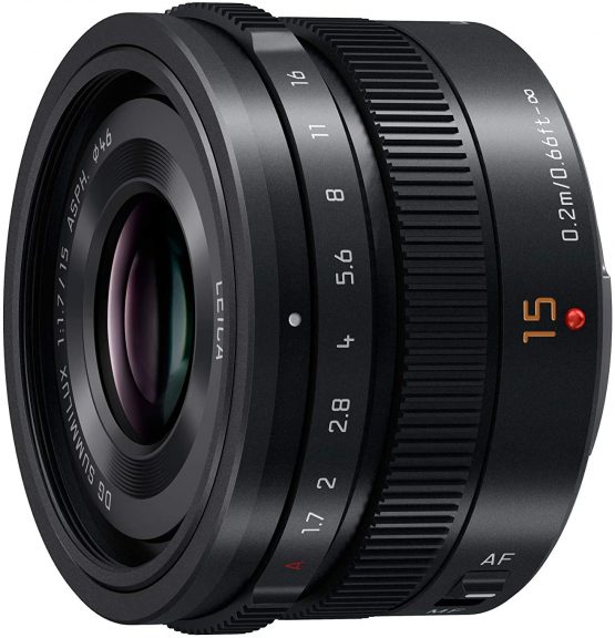 Panasonic H-X015E-K LEICA DG SUMMILUX 15mm F1.7 ASPH Lens - Black