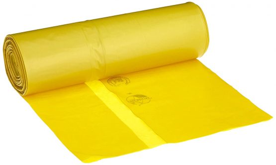 Deiss Premium 13707 Rubbish Bags, 2 1/4 x 1000 mm x 0.06 25 per roll) – Yellow