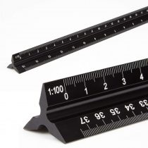WINTEX Triangular Scale Ruler 30 cm - plastic metric ruling system, aluminum - ideal for architects, engineers, school, home and office - 30cm reduction scale tri rule
