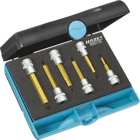 HAZET 8801/6 Screwdriver Socket Set - CVD-Tin Coated