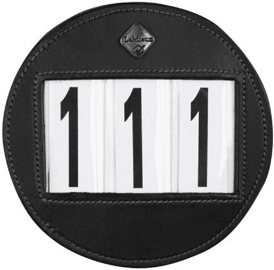 LeMieux Unisex's Bridle Number Holder Round Black Plain Competiton, One Size
