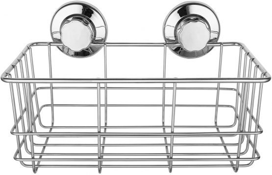 iPEGTOP Strong Suction Cups Deep Shower Caddy Bath Shelf Rust-Free Stainless Steel Basket Shampoo Conditioner Holder for Bathroom Kitchen Tidy Organizer