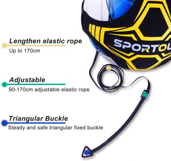 SPORTOUT Football Kick Trainer, Soccer Training Aid Widened Side Waist Protection, Two-Way Adjustment of Belt Length, Perfect for Football Skills Improvement,Fit for Balls Size 3 4 5, Kids and Adults - Image 4
