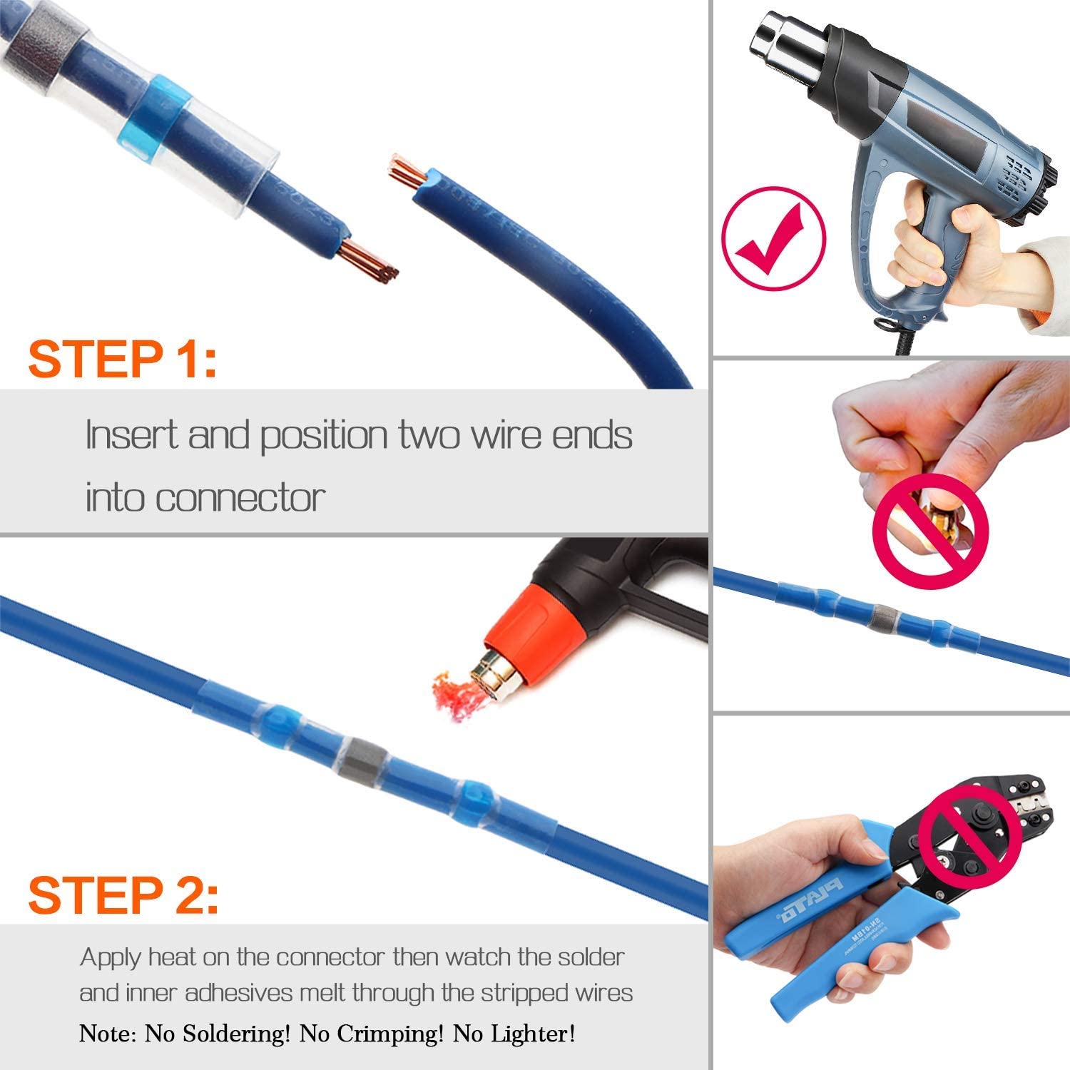 electrapick Solder Seal Wire Connectors, 180 PCS Waterproof Heat Shrink Butt Connectors, Electrical Wire Terminals - Image 3