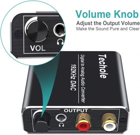 digital to analog audio converter with volume control