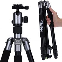 Rollei C5I | Titan | light aluminium photo tripod | travel tripod with ball head and tripod bag | can be used as macro tripod, monopod and mini tripod | Arca Swiss quick release plate