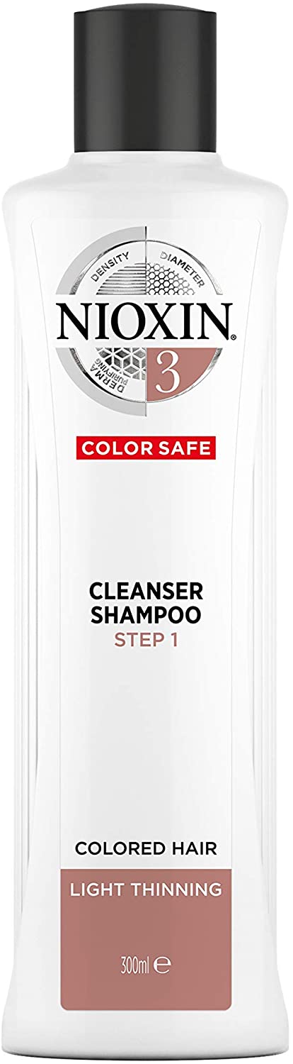 Nioxin 3-Part System, System 3 Coloured Hair with Light Thinning, Hair Thickening Treatment, Scalp Therapy, Shampoo 300ml