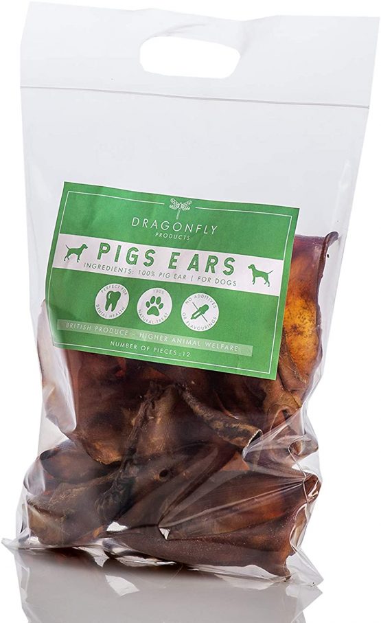 Dragonfly Products Pigs Ears For Dogs Large 5, 12 or 25 pieces British UK Natural Raw Healthy Treat Grade A Premium Whole Pork Ear Chew (12) - Image 2
