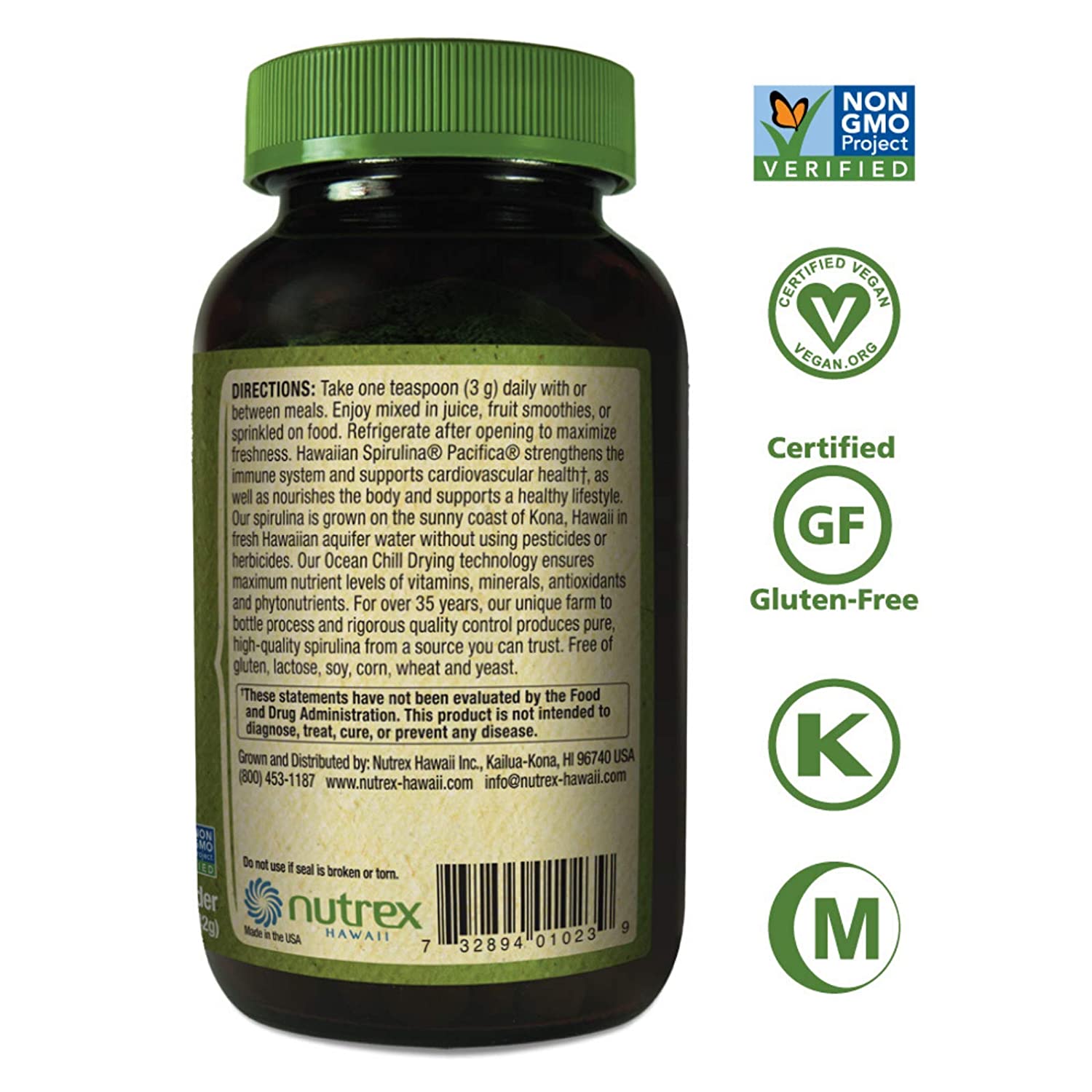 Pure Hawaiian Spirulina Powder 5 oz Boosts Energy and Supports Immunity Vegan, Non GMO