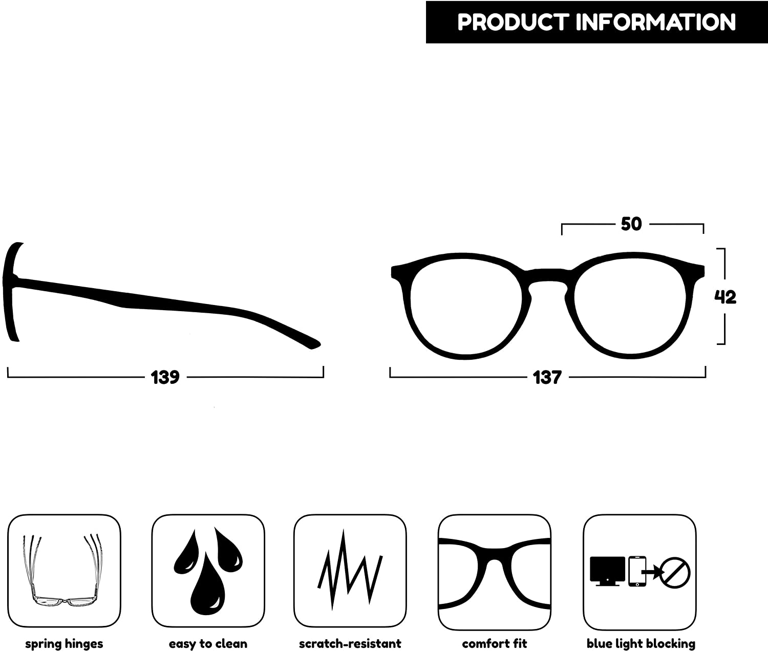 OPULIZE MET Blue Light Blocking Reading Glasses for Women Men Slim Round Frame with Scratch Resistant and Spring Hinges - Image 4