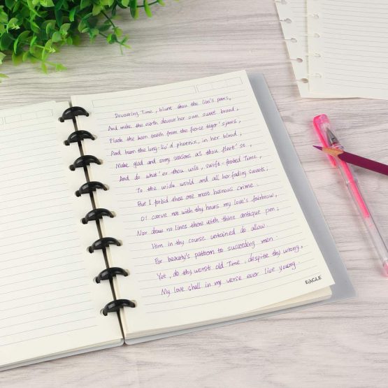 Eagle Discbound Planner Refill Paper, 8-Hole Punched, 60 Sheets, Both Side Printed, 8.5 x 5.5-Inch,(Ruled Pages) - Image 2