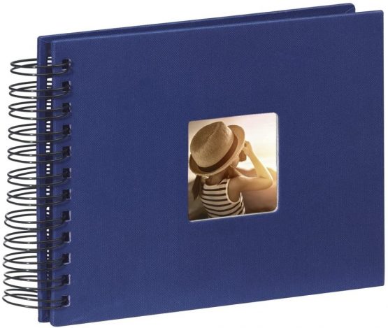 Hama Fine Art photo album, 50 black pages (25 sheets), spiral bound album 24 x 17 cm, with cut-out window, blue - Image 3