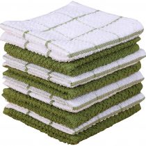 AMOUR INFINI Terry Dish Cloth | Set of 8 | 30 x 30 cm | Durable, Super Soft and Absorbent |100% Cotton Dish Rags | Perfect for Household and Commercial Uses | Yellow