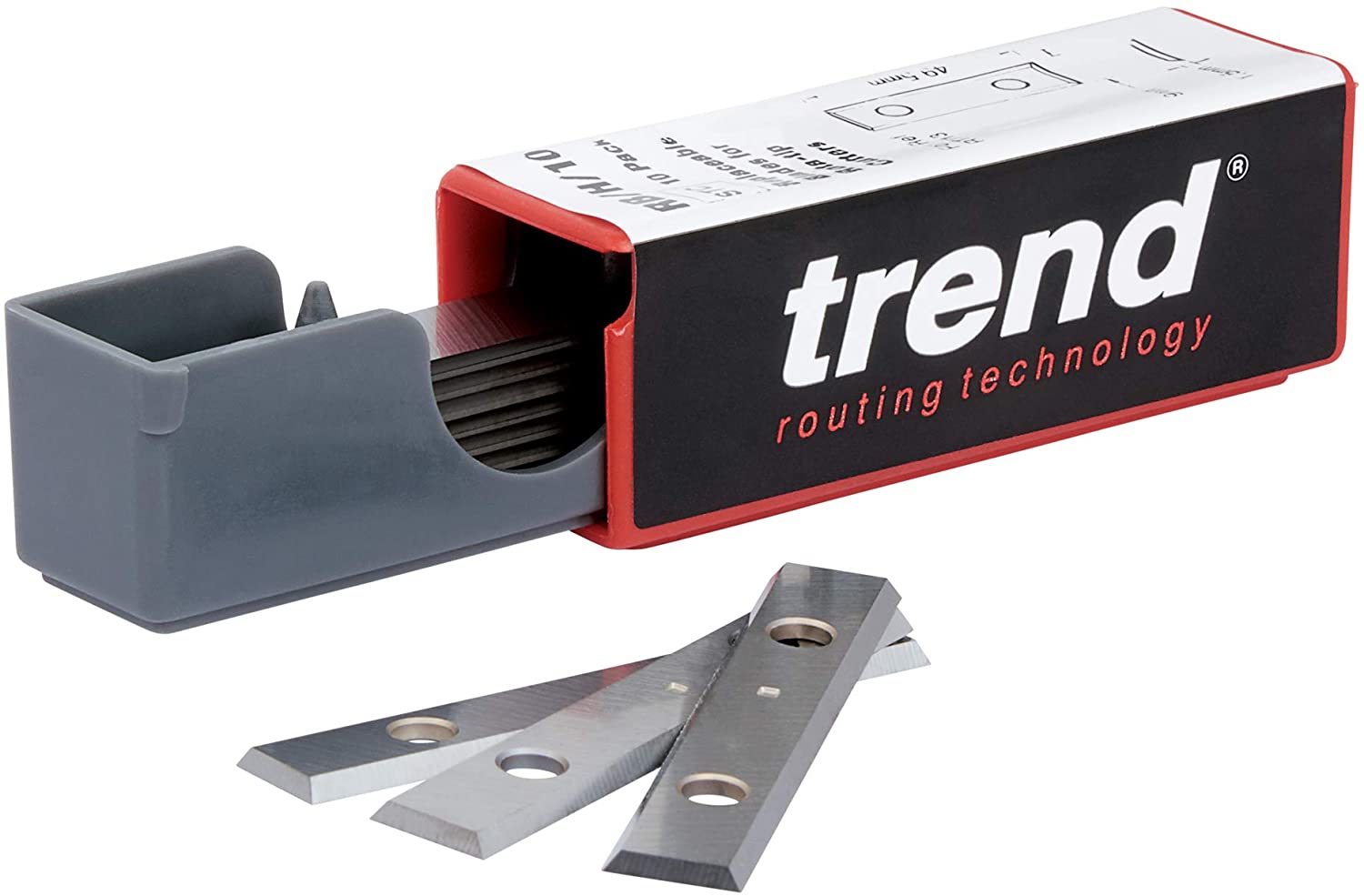 Trend Professional Rota-Tip Replacement Blades, 49.5mm Length, 9.0mm Width, 1.5mm Thickness, Pack of 10, RB/H/10