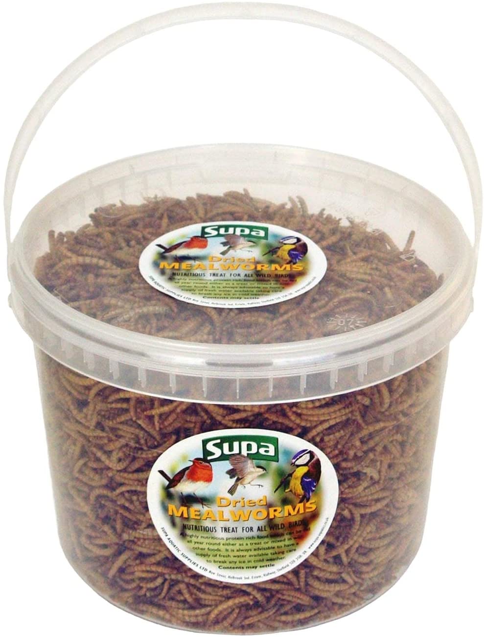 Supa Dried Mealworms for Wild Birds 3 Litre Bucket High Energy Protein Rich Treat, Attract More Wildlife To Your Garden